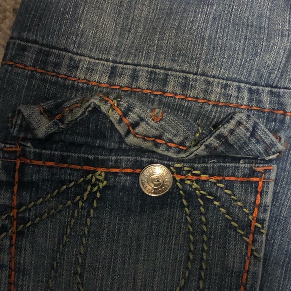 STRAIGHT FLAP RED/ORANGE STITCH MENS JEAN - Picture 4 of 16